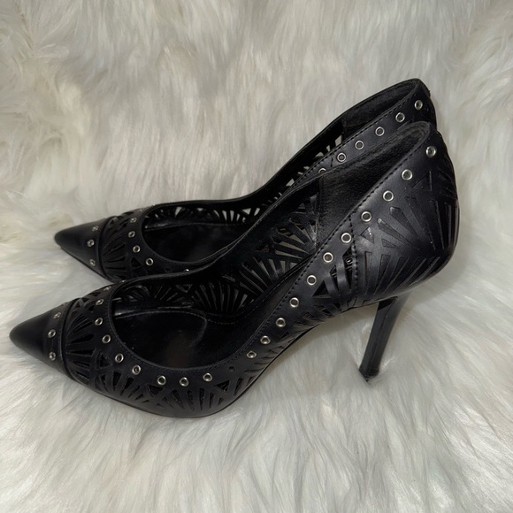 BCBGeneration Black Heels with Geometric Cutouts - Picture 2 of 6